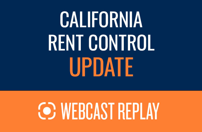 CA Rent Control Webcast Replay